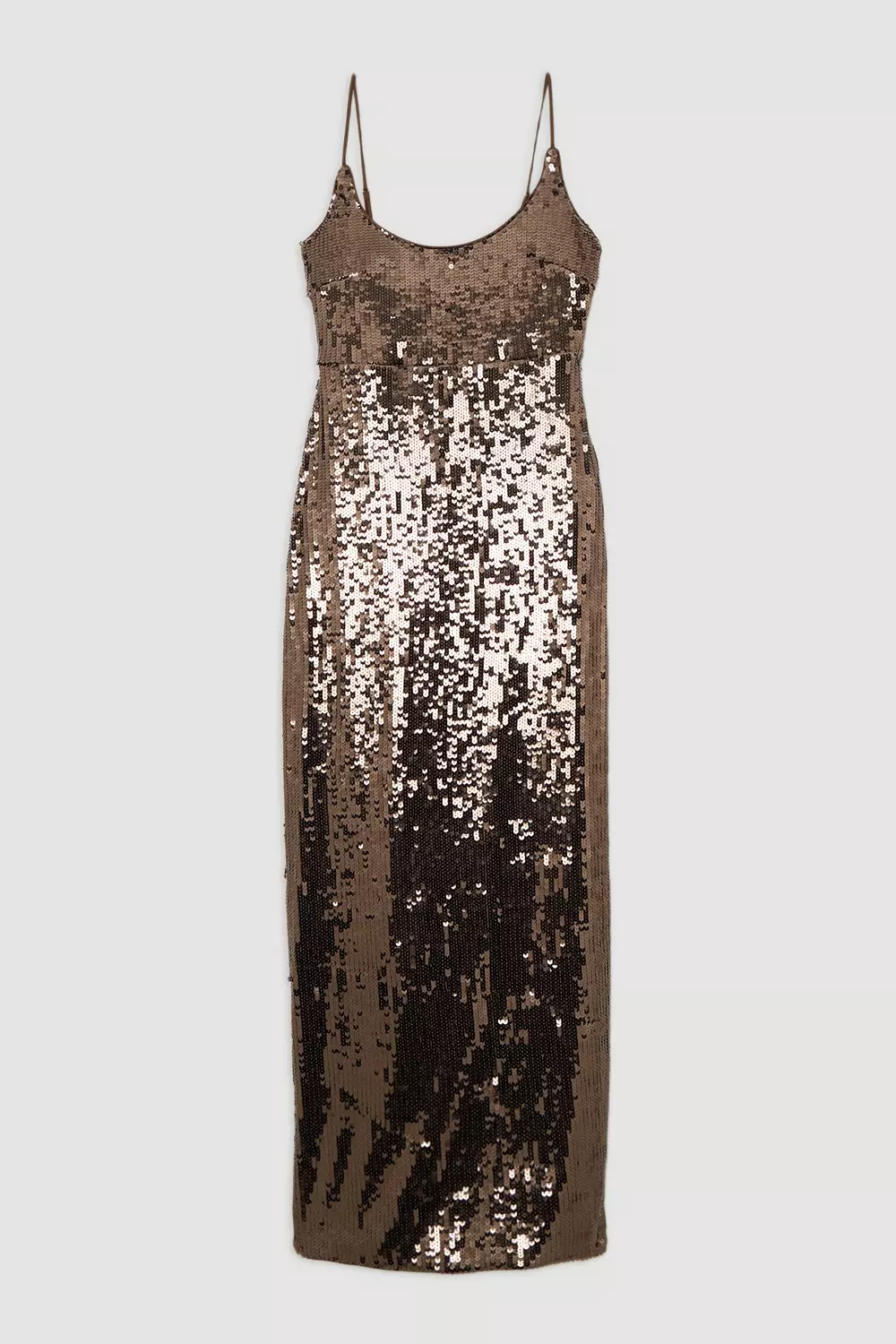 Petite Disc Sequin Strappy Woven Midi Dress | Karen Millen